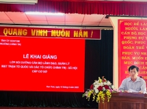 Tin Khai giảng Lớp bồi dưỡng cán bộ lãnh đạo, quản lý Mặt trận Tổ quốc và các tổ chức chính trị - xã hội cấp cơ sở năm 2025  (lớp 1)