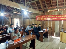 Lãnh đạo Trường dự Đại hội Chi bộ thôn Đắk Chun, xã Măng Bút, huyện Kon Plông.